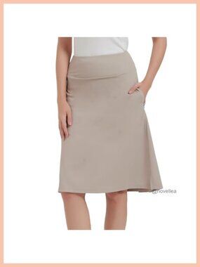 Women's 24" Skorts Modest Knee Length Athletic Skirt with Pockets